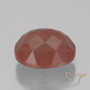 Labradorita Andesina Rojo medio natural de 3.87 ct, Ovalada, Transparente / Translúcido