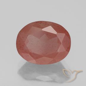 Labradorita Andesina Rojo azulado natural de 2.70 ct, Ovalada, Transparente / Translúcido