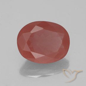 Labradorita Andesina Rojo azulado natural de 2.37 ct, Ovalada, Transparente / Translúcido