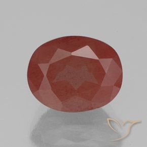 2.91ct Natural Rojo oscuro Labradorita Andesina, Ovalada, Transparente / Translúcido