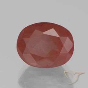 Labradorita Andesina Rojo oscuro natural de 2.91 ct, Ovalada, Transparente / Translúcido