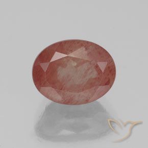 2.04ct Natural Rojo sangre Labradorita Andesina, Ovalada, Transparente / Translúcido