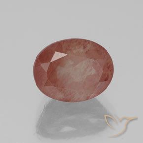 Labradorita Andesina Rojo sangre natural de 2.04 ct, Ovalada, Transparente / Translúcido