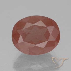 3.58ct Natural Naranja rojizo pálido Labradorita Andesina, Ovalada, Transparente / Translúcido