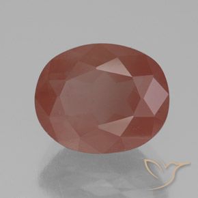 Labradorita Andesina Naranja rojizo pálido natural de 3.58 ct, Ovalada, Transparente / Translúcido