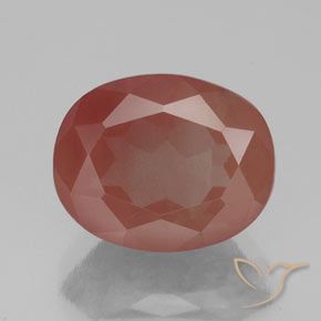 3.26ct Natural Naranja rojizo pálido Labradorita Andesina, Ovalada, Transparente / Translúcido