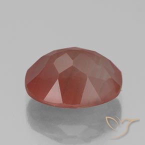 Labradorita Andesina Naranja rojizo pálido natural de 3.26 ct, Ovalada, Transparente / Translúcido