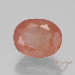 Labradorita Andesina Naranja rojizo natural de 2.80 ct, Ovalada, Transparente / Translúcido