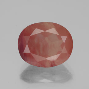 Andesina labradorita rojo natural de 3,45 ct, transparente, transparente / translúcido