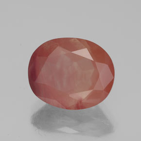 Andesina labradorita rojo natural de 3,45 ct, transparente, transparente / translúcido