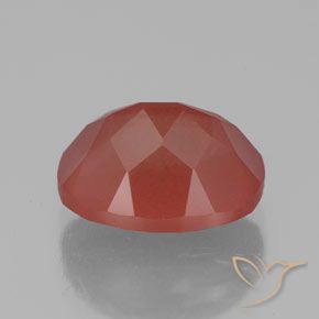 Labradorita Andesina Rojo medio natural de 3.05 ct, Ovalada, Transparente / Translúcido