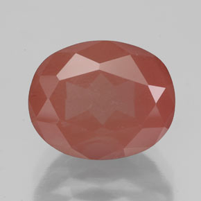 Andesina labradorita rojo natural de 4,07 ct, corte óvalo, translúcido