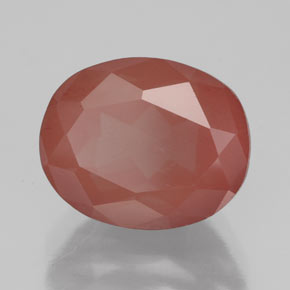 Andesina labradorita rojo natural de 4,07 ct, corte óvalo, translúcido