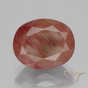 3.50ct Natural Rojo sangre Labradorita Andesina, Ovalada, Translúcido