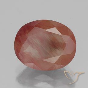 Labradorita Andesina Rojo sangre natural de 3.50 ct, Ovalada, Translúcido