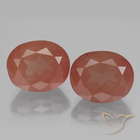 7.83ctw Natural Naranja rojizo pálido Labradorita Andesina, Ovalada, Transparente