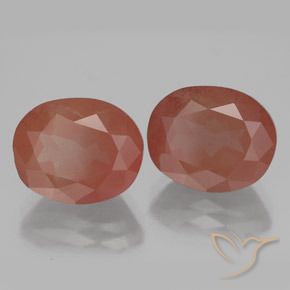 Gemas de Labradorita Andesina Naranja rojizo pálido natural de 7.83 ct, Ovalada, Transparente