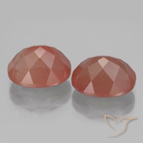 Gemas de Labradorita Andesina Naranja rojizo pálido natural de 7.83 ct, Ovalada, Transparente