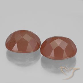 Gemas de Labradorita Andesina Naranja rojizo natural de 7.60 ct, Ovalada, Transparente / Translúcido