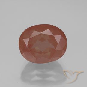 Labradorita Andesina Rosa oscuro natural de 4.21 ct, Transparente, Transparente / Translúcido