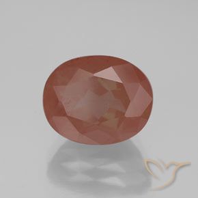Labradorita Andesina Rosa oscuro natural de 4.21 ct, Transparente, Transparente / Translúcido