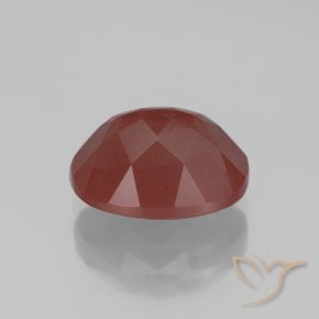Labradorita Andesina Roja Anaranjada natural de 2.87 ct, Ovalada, Transparente / Translúcido