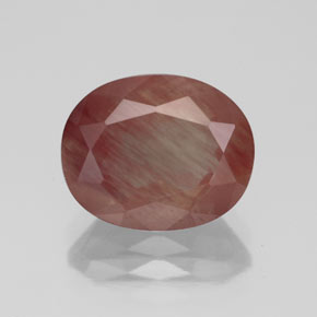 Labradorita Andesina Rojo sangre natural de 3.41 ct, Transparente, Transparente / Translúcido