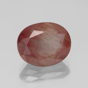Labradorita Andesina Rojo sangre natural de 3.41 ct, Transparente, Transparente / Translúcido