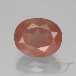 3.65ct Natural Naranja rojizo pálido Labradorita Andesina, Ovalada, Transparente / Translúcido