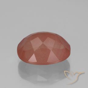 Labradorita Andesina Naranja rojizo pálido natural de 3.65 ct, Ovalada, Transparente / Translúcido