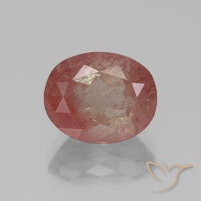 2.80ct Natural Roja Anaranjada Labradorita Andesina, Ovalada, Transparente / Translúcido