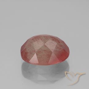 Labradorita Andesina Roja Anaranjada natural de 2.80 ct, Ovalada, Transparente / Translúcido