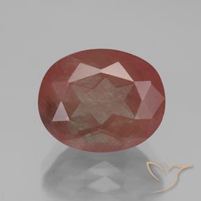 3.63ct Natural Rojo medio Labradorita Andesina, Ovalada, Transparente / Translúcido