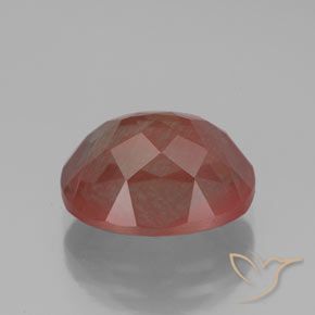 Labradorita Andesina Rojo medio natural de 3.63 ct, Ovalada, Transparente / Translúcido