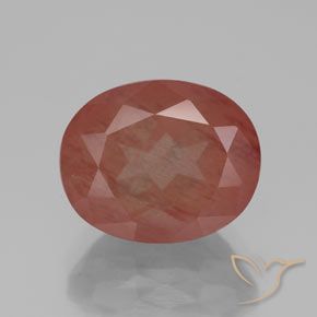 3.94ct Natural Rojo medio Labradorita Andesina, Ovalada, Transparente / Translúcido