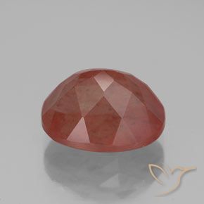 Labradorita Andesina Rojo medio natural de 3.94 ct, Ovalada, Transparente / Translúcido