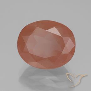 Labradorita Andesina Rojo medio natural de 3.70 ct, Ovalada, Transparente / Translúcido