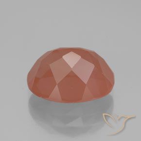 Labradorita Andesina Rojo medio natural de 3.70 ct, Ovalada, Transparente / Translúcido