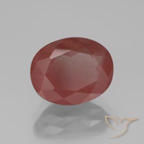 Labradorita Andesina Rojo oscuro natural de 2.80 ct, Ovalada, Transparente / Translúcido