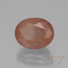Labradorita Andesina Naranja cálido natural de 2.92 ct, Ovalada, Transparente
