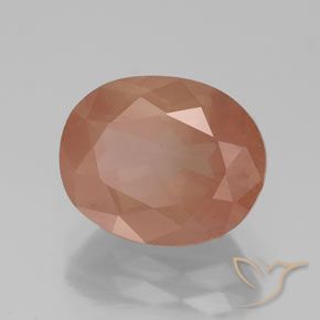 Labradorita Andesina Naranja rojizo natural de 3.75 ct, Ovalada, Transparente / Translúcido