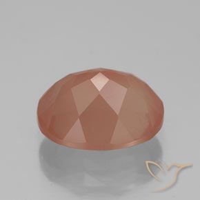 Labradorita Andesina Naranja rojizo natural de 3.75 ct, Ovalada, Transparente / Translúcido