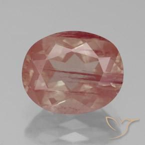 3.36ct Natural Roja Anaranjada Labradorita Andesina, Ovalada, Transparente / Translúcido
