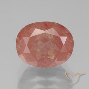 3.07ct Natural Naranja rojizo pálido Labradorita Andesina, Ovalada, Transparente / Translúcido