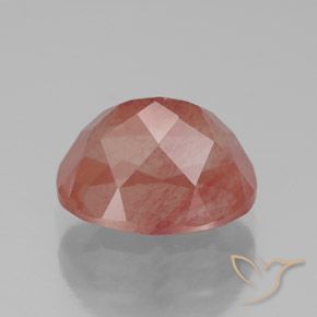 Labradorita Andesina Naranja rojizo pálido natural de 3.07 ct, Ovalada, Transparente / Translúcido