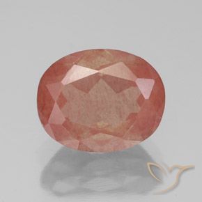 2.90ct Natural Rojo medio Labradorita Andesina, Ovalada, Transparente