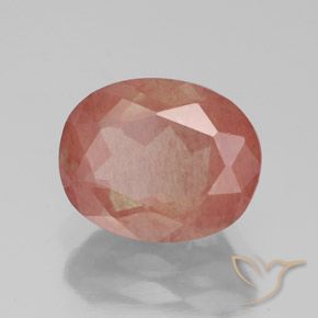Labradorita Andesina Rojo medio natural de 2.90 ct, Ovalada, Transparente