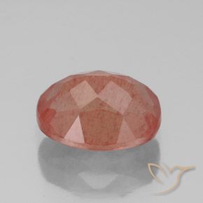 Labradorita Andesina Rojo medio natural de 2.90 ct, Ovalada, Transparente