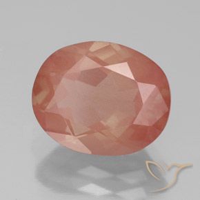 Labradorita Andesina Rojo medio natural de 3.59 ct, Ovalada, Transparente / Translúcido