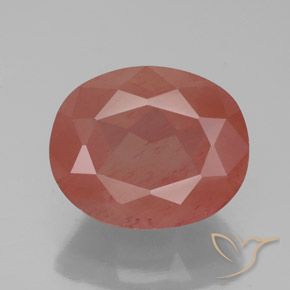 3.85ct Natural Naranja rojizo pálido Labradorita Andesina, Ovalada, Transparente / Translúcido